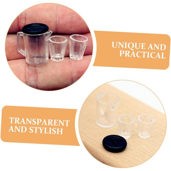 Set Miniature Verres à Vin e Tazze per Casa delle Bambole Trasparenti in Plastica