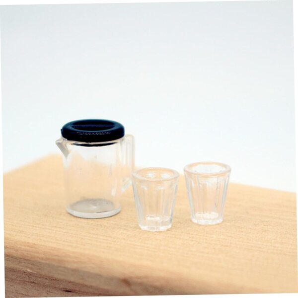 Set Miniature Verres à Vin e Tazze per Casa delle Bambole Trasparenti in Plastica