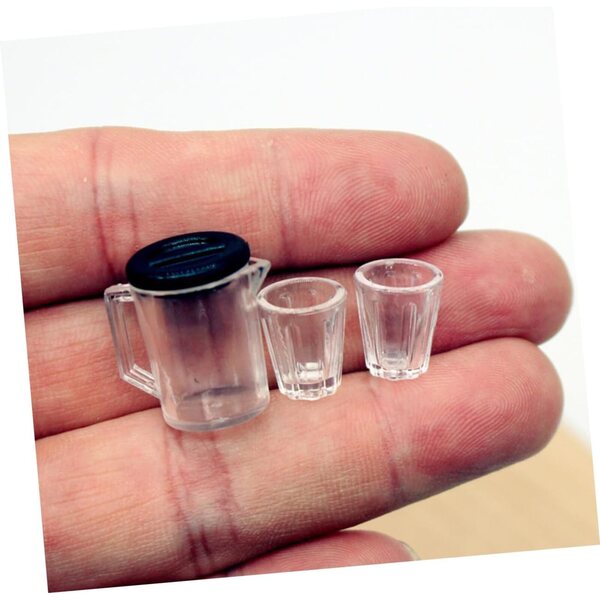 Set Miniature Verres à Vin e Tazze per Casa delle Bambole Trasparenti in Plastica