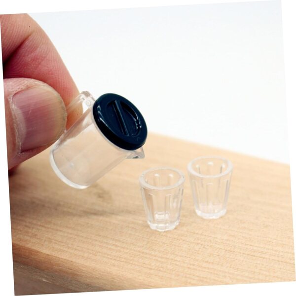 Set Miniature Verres à Vin e Tazze per Casa delle Bambole Trasparenti in Plastica