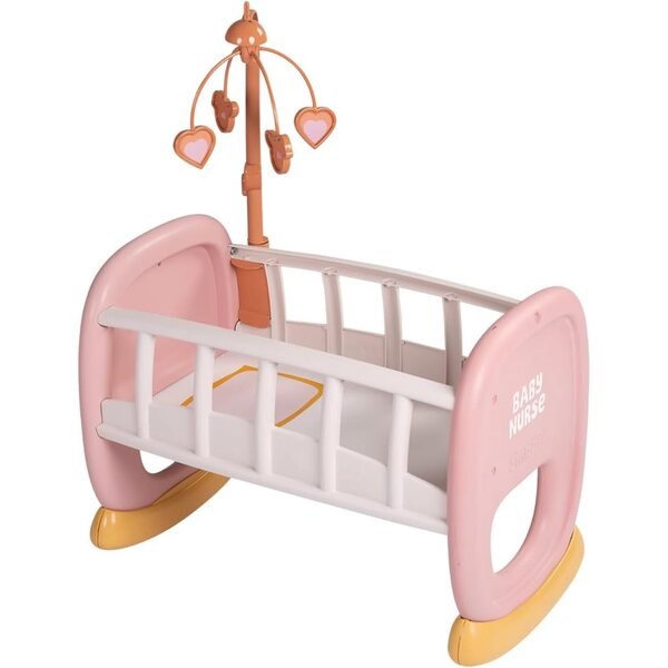 Smoby Baby Nurse Berceau a Barreaux mit Bascule für Puppen bis 42 cm – recycelt