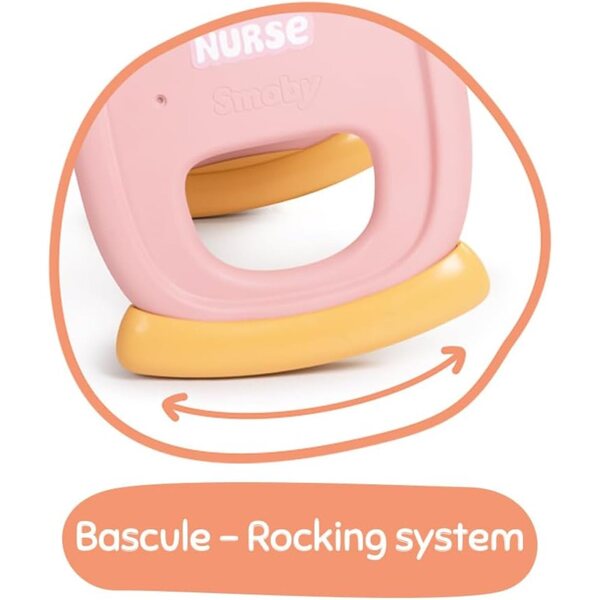 Smoby Baby Nurse Berceau a Barreaux mit Bascule für Puppen bis 42 cm – recycelt