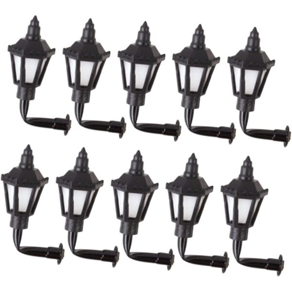 Set mit 10 Mini-Vintage-LED-Applikationen für Puppenhäuser aus Stahl und ABS 1/100