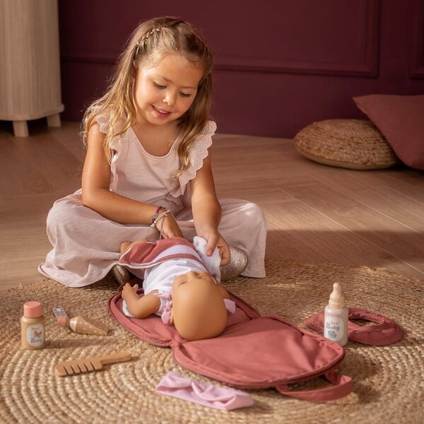 Borsa per pannolini per bambole Howa Grace con kit di accessori completo in rosso mattone