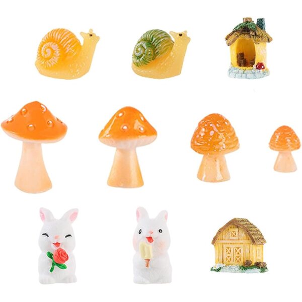 Set 10 Miniature Decorazioni in Resina per Terrari, Giardino e Ufficio BIKPRST