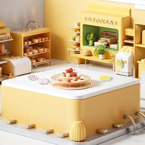 Set 40 Mini Piatto in Plastica 8 Stili per Casa delle Bambole Decorazione