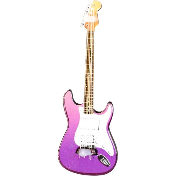 Lila Miniaturgitarrenmodell im Maßstab 1:12 – Einzigartiges dekoratives Accessoire