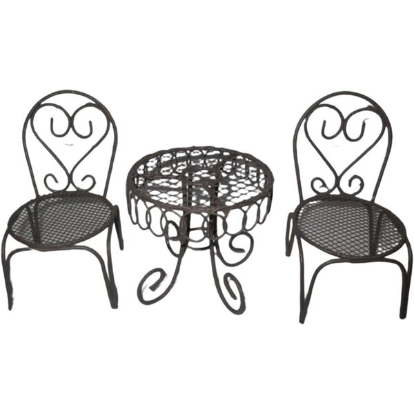 Set 3 mini tavoli e sedie in metallo stile vintage KARLOR - Decorazione elegante
