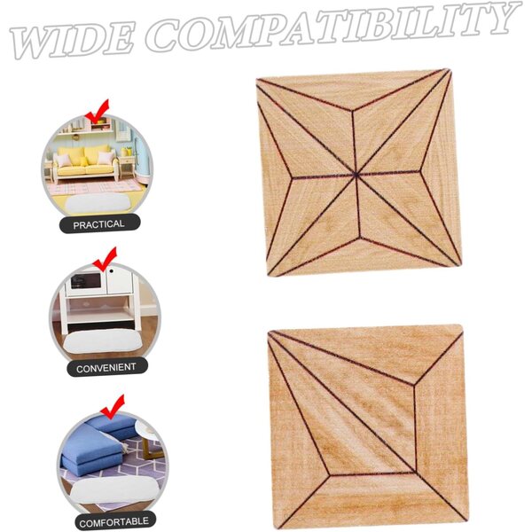 TOYANDONA 20 Vintage-Miniaturfliesen aus Holz für Puppenhaus, 3 x 3 cm