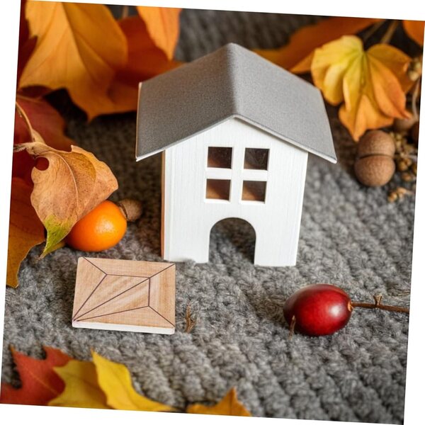 TOYANDONA 20 Vintage-Miniaturfliesen aus Holz für Puppenhaus, 3 x 3 cm