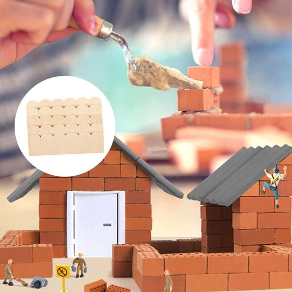 Set 12 Mini Tegole in Legno per Casa delle Bambole 1/12 - Accessori Decorativi Vintage