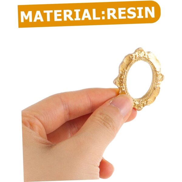 BESPORTBLE Set mit 15 goldenen Mini-Rahmen aus Kunstharz für kreative Dekorationen und Miniaturen