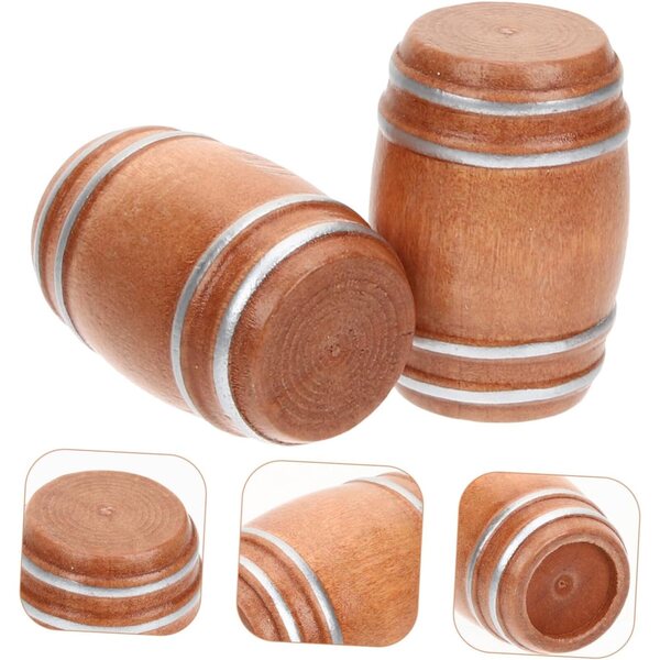 Gatuida Mini Tonneaux in Legno 2 pezzi per Decorazioni e Casa delle Bambole