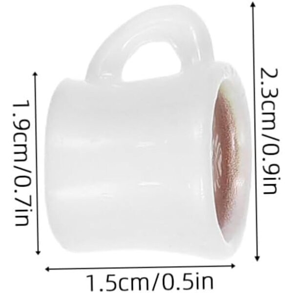 Set 25 Mini Tazze da Caffè in Resina per Decorazioni e Accessori Casa Bambole