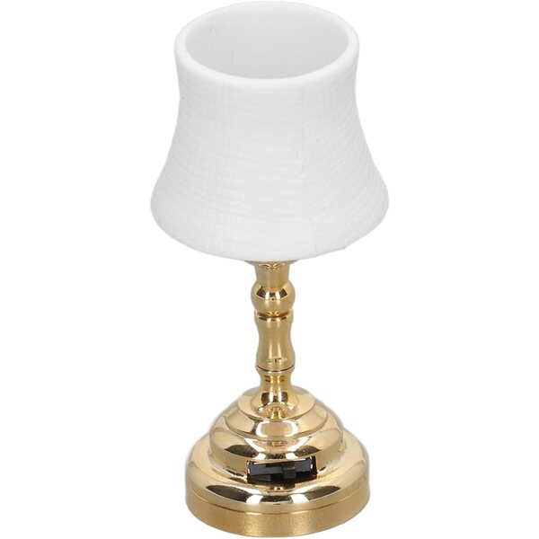 1:12 Puppenhaus-Tischlampe mit eingebauter Batterie – Mini-Dekorationslampe