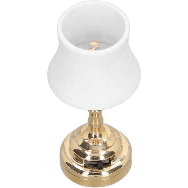 1:12 Puppenhaus-Tischlampe mit eingebauter Batterie – Mini-Dekorationslampe