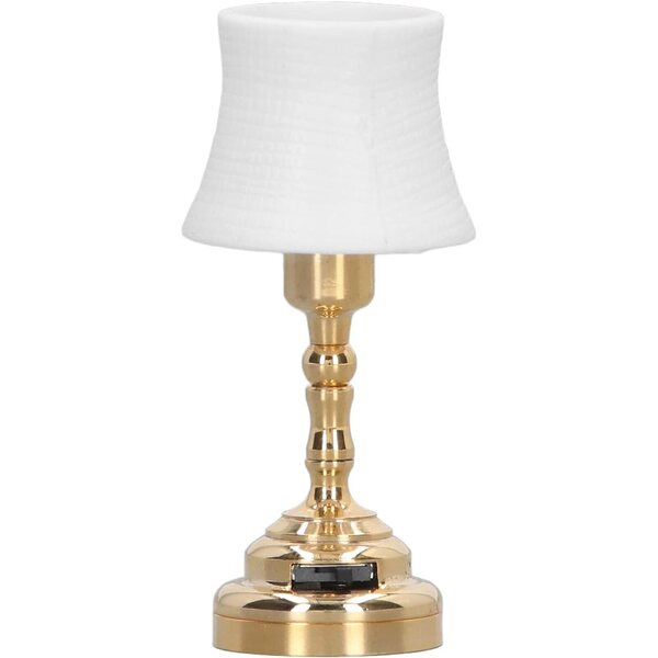 1:12 Puppenhaus-Tischlampe mit eingebauter Batterie – Mini-Dekorationslampe