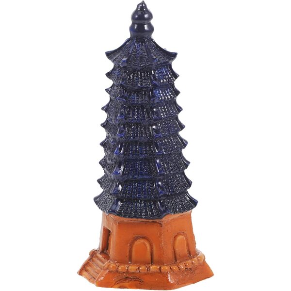 Modello di Pagoda Blu in Resina per Decorazione Rustica da Tavolo e Giardino