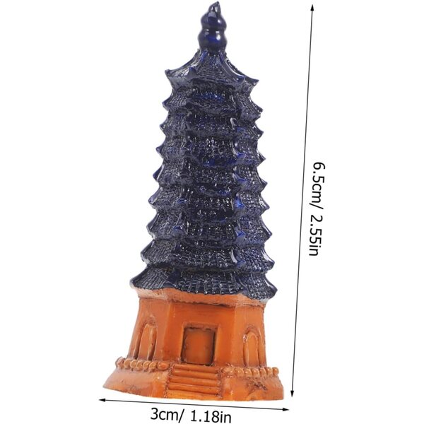 Modello di Pagoda Blu in Resina per Decorazione Rustica da Tavolo e Giardino