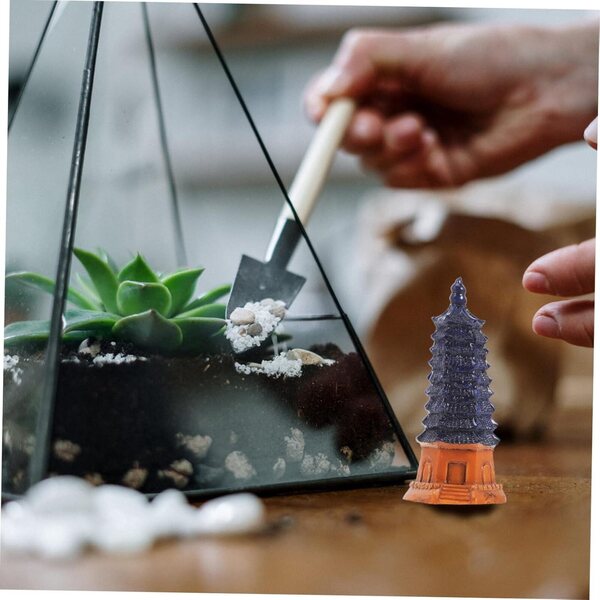 Modello di Pagoda Blu in Resina per Decorazione Rustica da Tavolo e Giardino