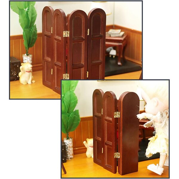 Orientalisches Design, zusammenklappbarer Puppenhaus-Miniaturschirm aus Holz