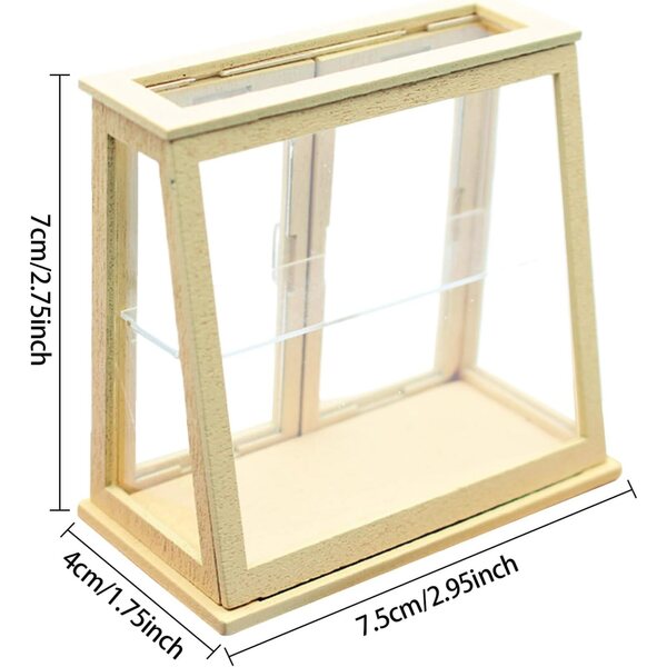 Puppenhaus-Miniatur-Backform, transparent, 4 x 7,5 x 7 cm, aus Holz und Acryl