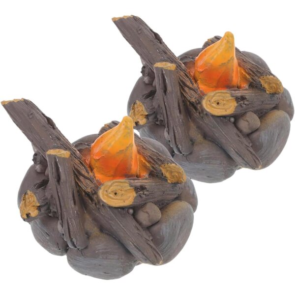 IMIKEYA 2 pezzi Miniature Fuoco Finto per Case di Bambole e Decorazioni Micro
