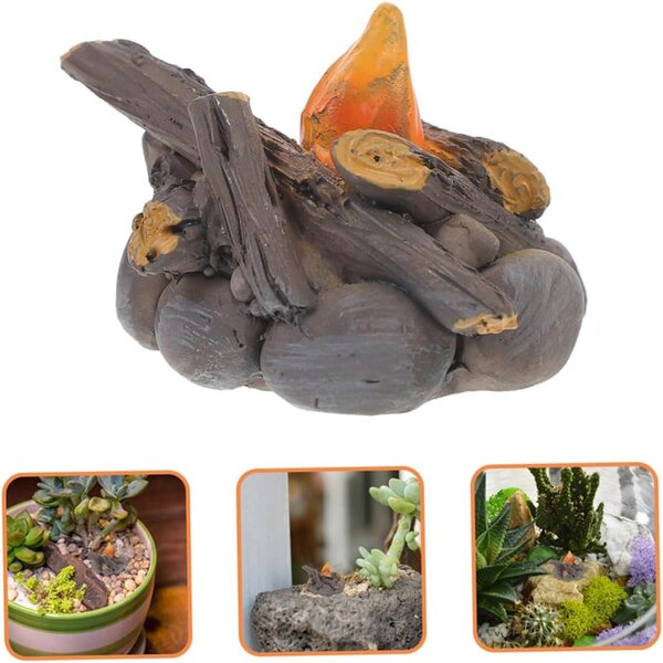 IMIKEYA 2 pezzi Miniature Fuoco Finto per Case di Bambole e Decorazioni Micro