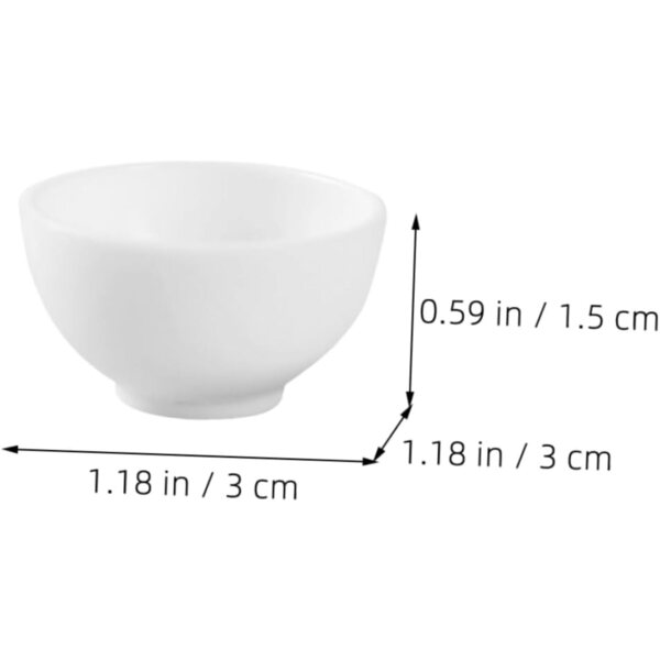 Set 10 Mini Bol Bianchi in Plastica per Casa delle Bambole, Design Realistico e Resistente