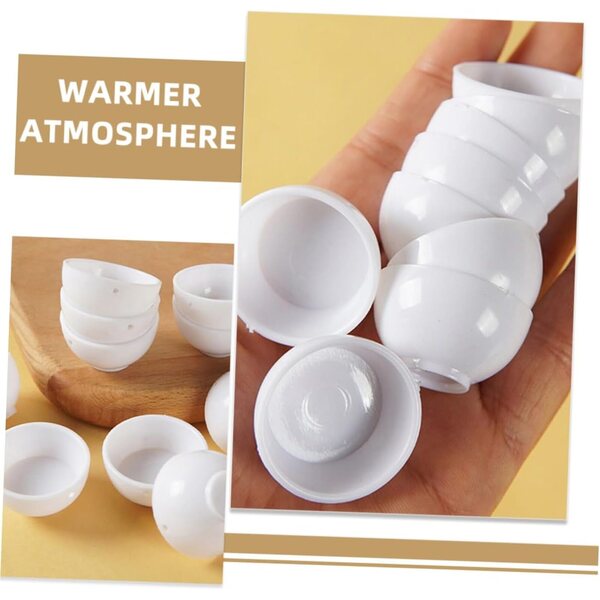 Set 10 Mini Bol Bianchi in Plastica per Casa delle Bambole, Design Realistico e Resistente