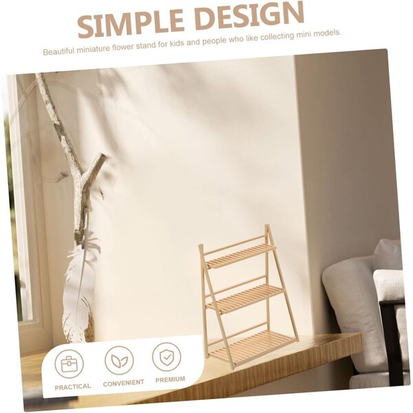 Support Fiori Miniatura in ABS per Casa delle Bambole - Porta Vaso Miniatura Kaki
