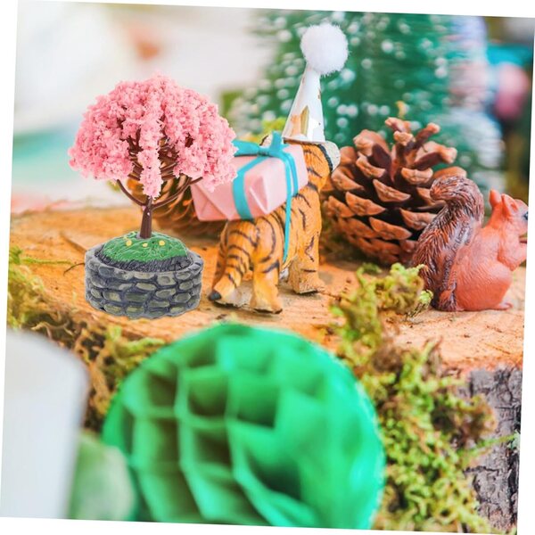 VICASKY Set mit 10 Miniatur-Baumbasen aus Kunststoff für Dioramen und kreative Projekte