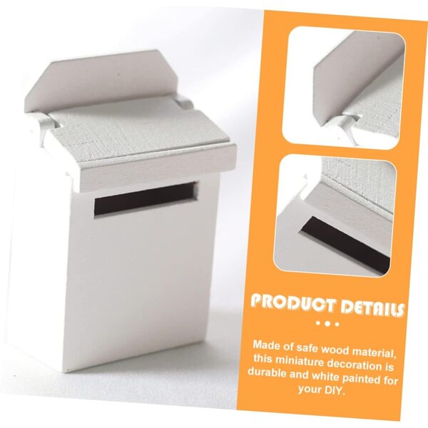 SHINEOFI Mini cassetta postale in legno bianco per casa delle bambole vintage