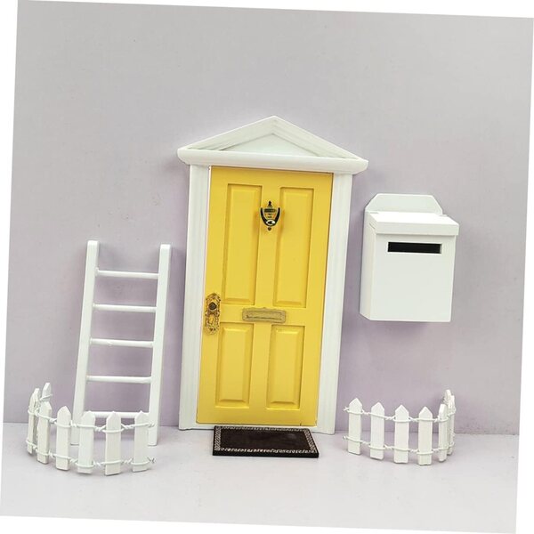 SHINEOFI Mini cassetta postale in legno bianco per casa delle bambole vintage