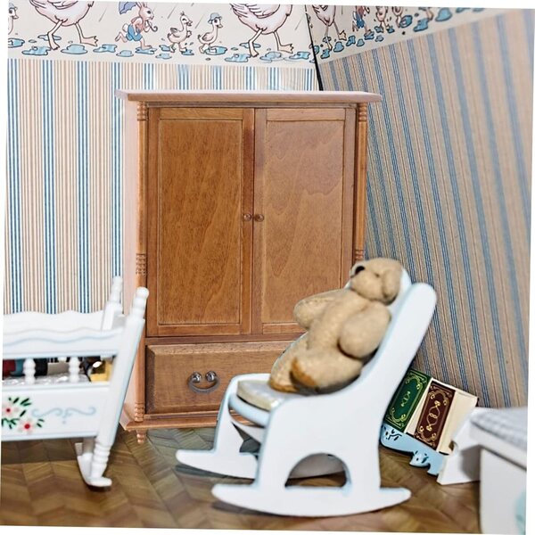 Mini Armoire in Legno POPETPOP per Casa delle Bambole, Accessorio Decorativo Realistico