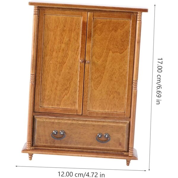 Mini Armoire in Legno POPETPOP per Casa delle Bambole, Accessorio Decorativo Realistico