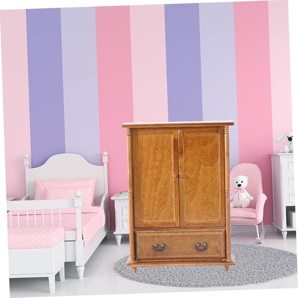 Mini Armoire in Legno POPETPOP per Casa delle Bambole, Accessorio Decorativo Realistico