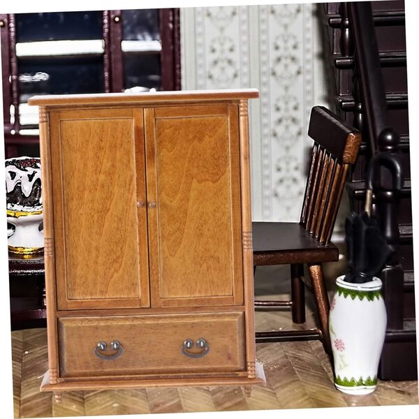 Mini Armoire in Legno POPETPOP per Casa delle Bambole, Accessorio Decorativo Realistico