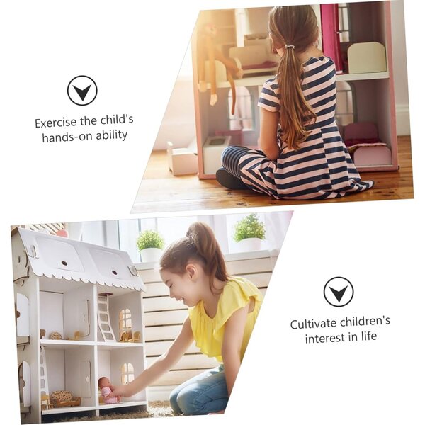 SHINEOFI Kit Porta Miniatura in Legno Kaki per Casa delle Bambole DIY
