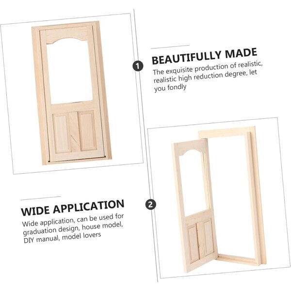 SHINEOFI Kit Porta Miniatura in Legno Kaki per Casa delle Bambole DIY