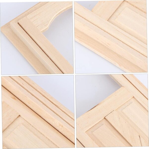 SHINEOFI Kit Porta Miniatura in Legno Kaki per Casa delle Bambole DIY