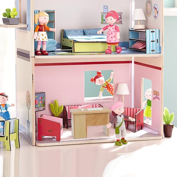 Garneck Miniatura Scrivania Computer in Legno con Tastiera e Mouse 1:12