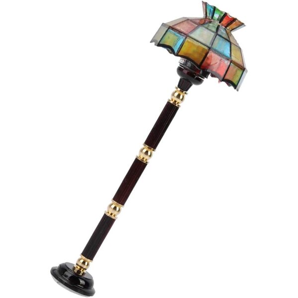 Lampada da Terra Miniatura 1:12 LED in Metallo per Casa delle Bambole Vintage
