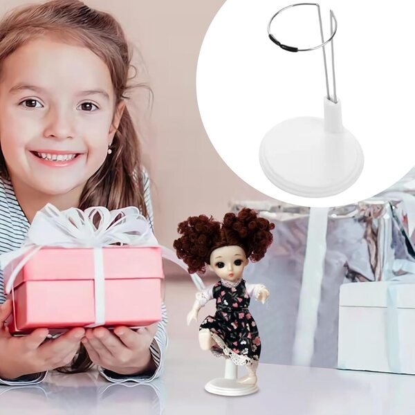Supporto per bambole stabile e antiscivolo in acciaio e ABS, decorativo e multifunzionale