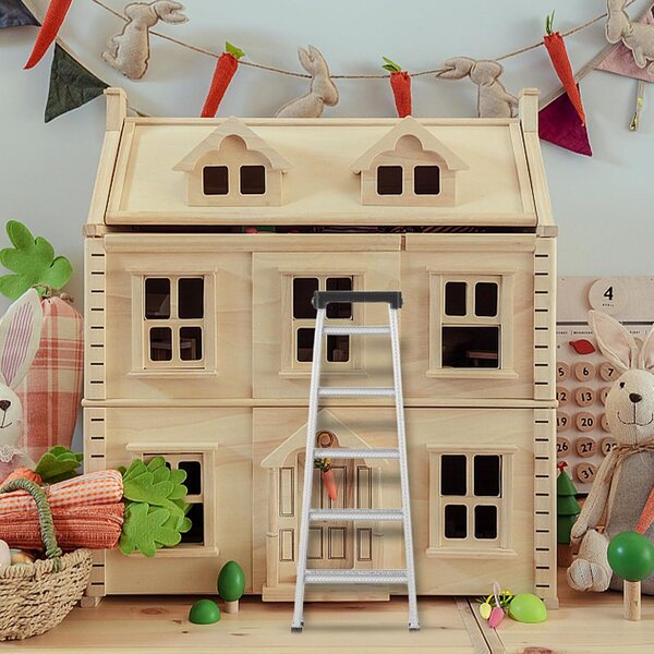 Scala a Pioli Miniatura per Casa delle Bambole 1:12 Accessorio Decorativo Plastica