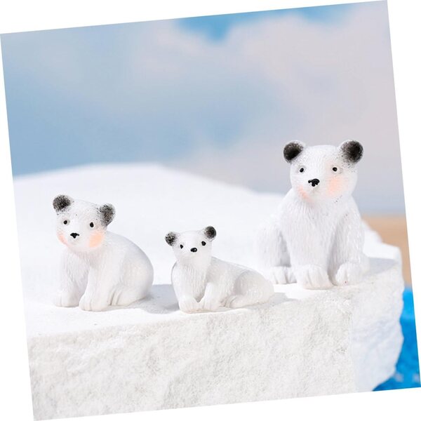 IMIKEYA Set 12 Miniature Orsetti in Resina Bianca per Decorazioni Casa e Giardino