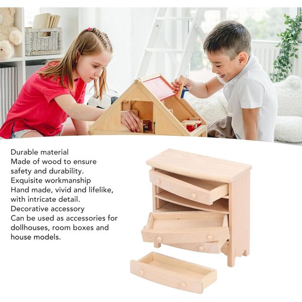 Armadio Miniatura in Legno con Cassetti per Casa delle Bambole Scala 1:12 Picysa