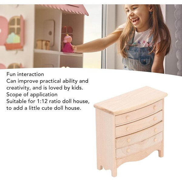 Armadio Miniatura in Legno con Cassetti per Casa delle Bambole Scala 1:12 Picysa