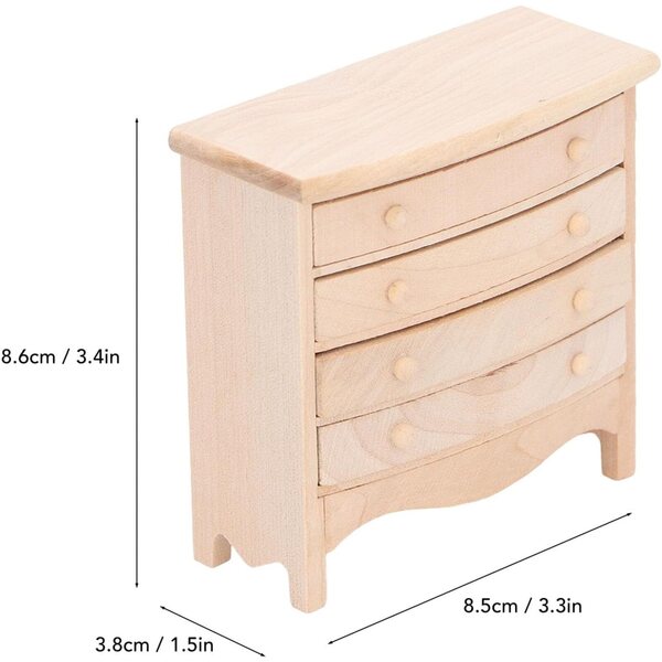 Armadio Miniatura in Legno con Cassetti per Casa delle Bambole Scala 1:12 Picysa