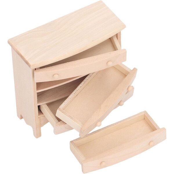 Armadio Miniatura in Legno con Cassetti per Casa delle Bambole Scala 1:12 Picysa